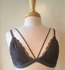 Grey Lace Caged Triangle Bralette