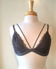 Grey Lace Caged Triangle Bralette