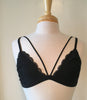 Black Lace Caged Triangle Bralette