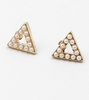 Triangle Pearl Stud Earring