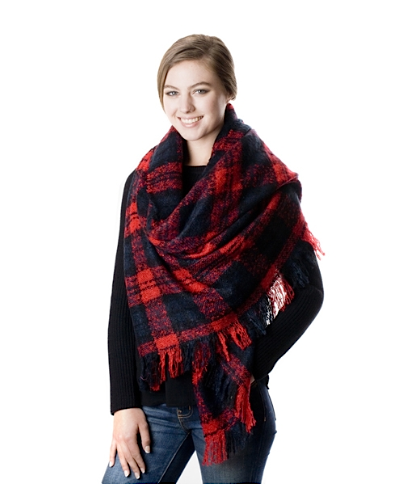 Favorite Red Paid Check Scarf (Back In Stock)