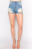 Distressed High Waist Jean Shorts