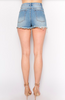 Distressed High Waist Jean Shorts