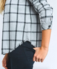 Grey And Black Plaid Top