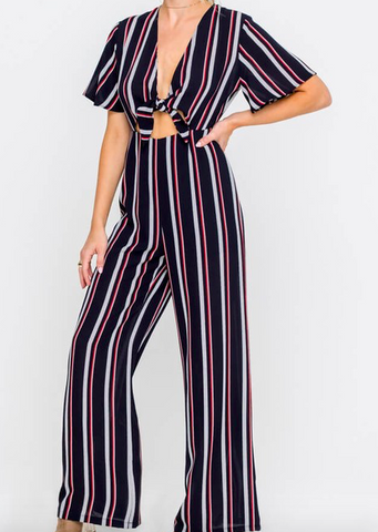Navy Stripe Jumpsuit