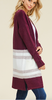 Burgundy Color Block Cardigan