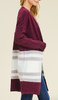 Burgundy Color Block Cardigan