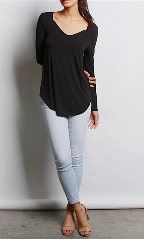 Black Favorite Basic Long Sleeve Top