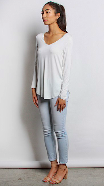 White Favorite Basic Long Sleeve Top