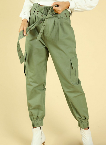 Paperbag Belted Cargo Pant