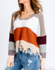 Color Block Distressed Sweater (Back In Stock)