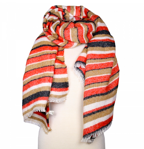 Orange Stripe Scarf