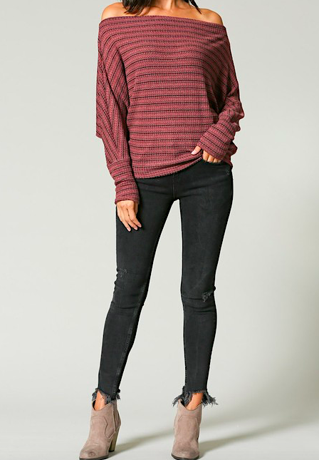 Mauve Off The Shoulder Top