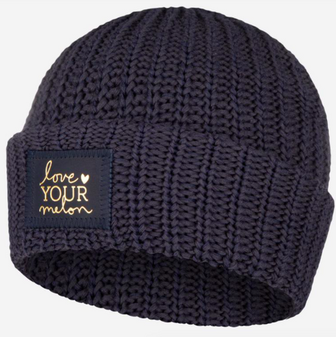 Love Your Melon Charcoal And Navy Speckled Cuffed Beanie