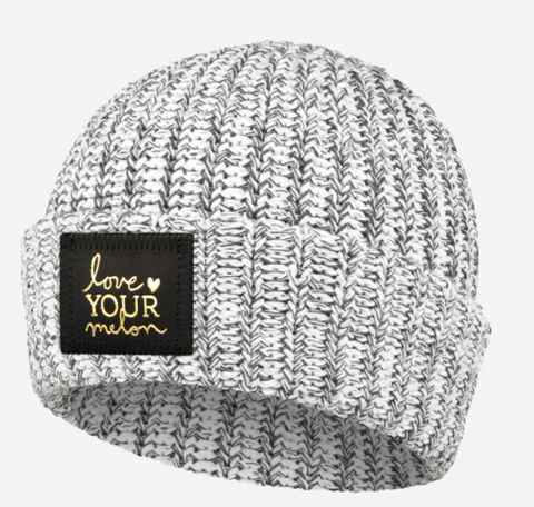 Love Your Melon Charcoal Speckled Gold Foil Cuffed Beanie