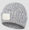 Love Your Melon Navy Speckled Cuffed Beanie (Faux Leather Patch)