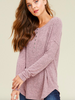 Blush Henley Long Sleeve Top