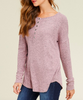 Blush Henley Long Sleeve Top