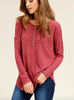 Berry Henley Long Sleeve Top