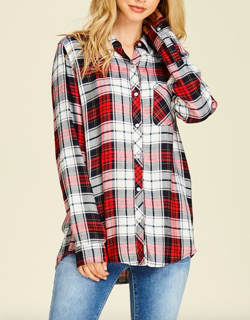 Pretty Please Plaid Top