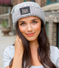 Love Your Melon Black Speckled Gold Foil Cuffed Beanie