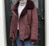 Burgundy Moto Jacket
