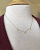 Gold Sterling  Silver Trio CZ Necklace