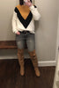 Mustard Color Block Sweater