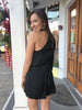 Black One Shoulder Romper