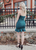 Teal Ruffle Hem Dress