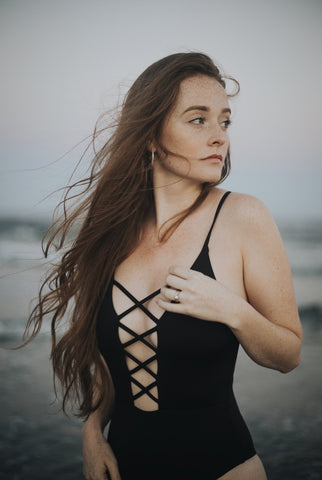 Caged Front One Piece Bathing Suit