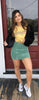 Green Corduroy Mini Skirt